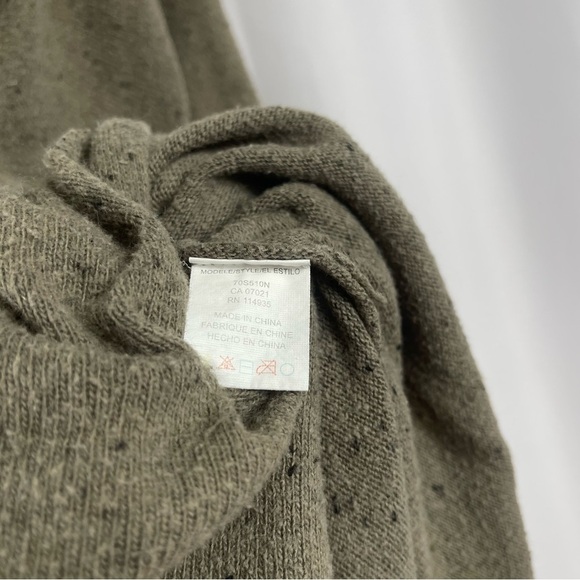 RDI Medium Olive Green V-Neck Sweater Relaxed Fit Tie Side Boho Slouchy Loose - Picture 5 of 7